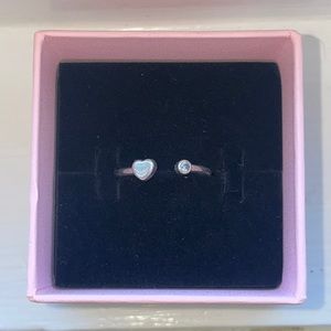 Pandora Polished Open Heart Ring, Cubic Zirconia, 925 sterling silvers